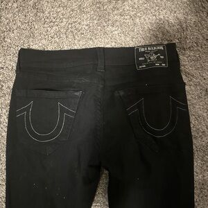 True Religion Black Straight Jeans Signature Style